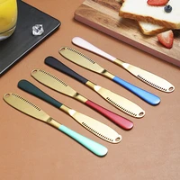 butter knife stainless steel multifunction cheese bread steak knive with hole serrated gold knife home dinnerware set tools
