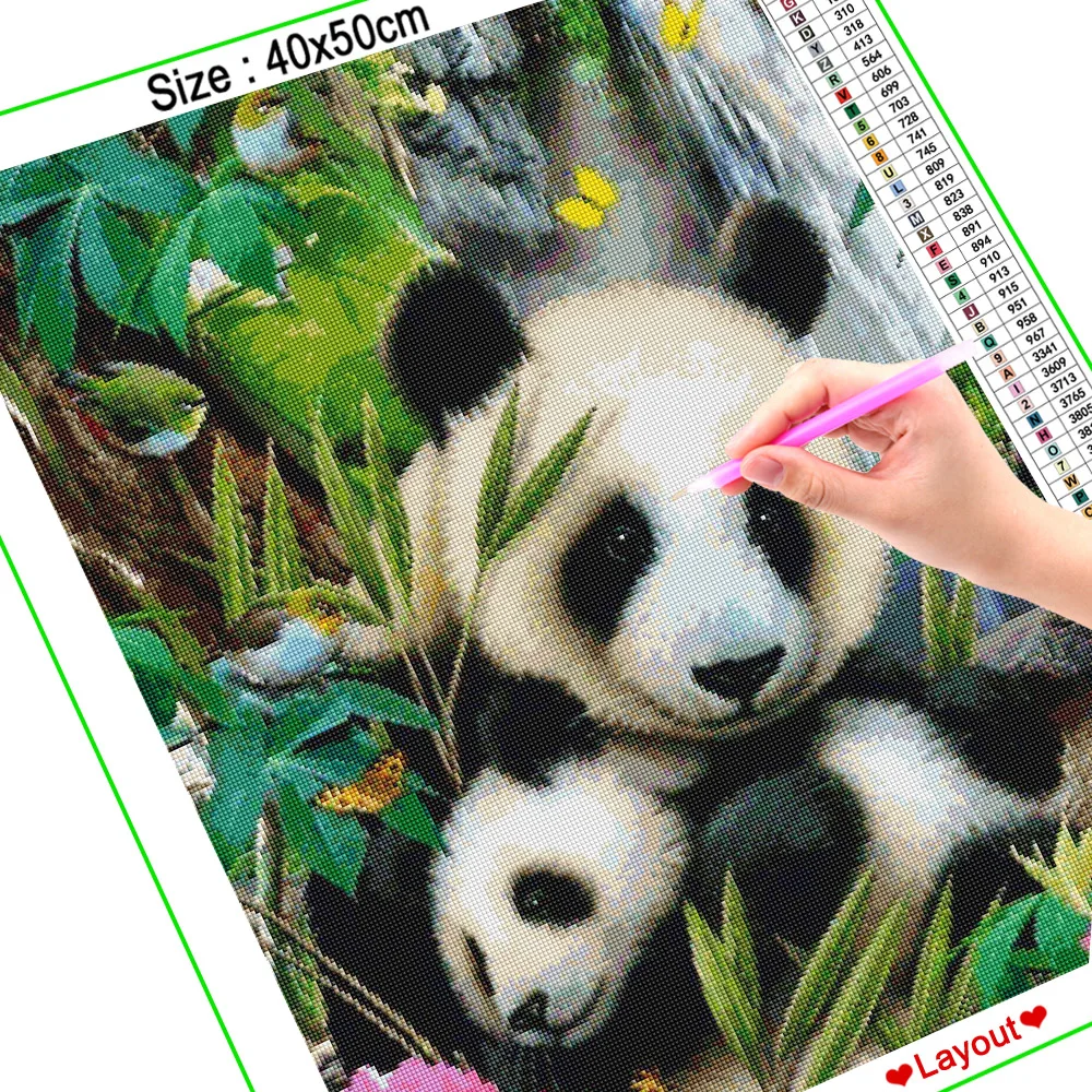 Алмазная 5D картина HOMFUN цветок панда сделай сам вышивка крестиком домашний декор