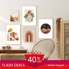 Бохо абстрактная женщина растения терракотовый Радужный пейзаж сгоревшая Рождественская Картина на холсте галерея украшение для дома Гостиная Декор