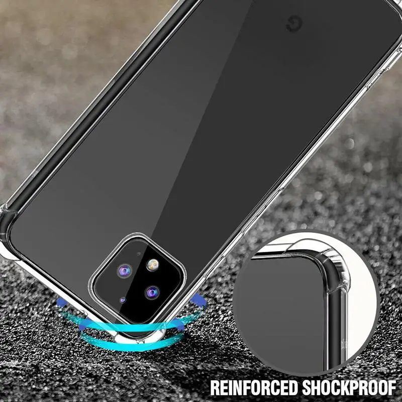 for google pixel 1 2 3 3a 4 4a 5 xl air cushion case clear crystal soft silicone tpu shockproof full protective phone back cover free global shipping