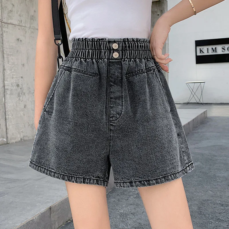 

New Summer European American Style 2021 Plus-size Women's Casual A-line Women's Hot Pants Jeans Woman Jeans Woman High Waist