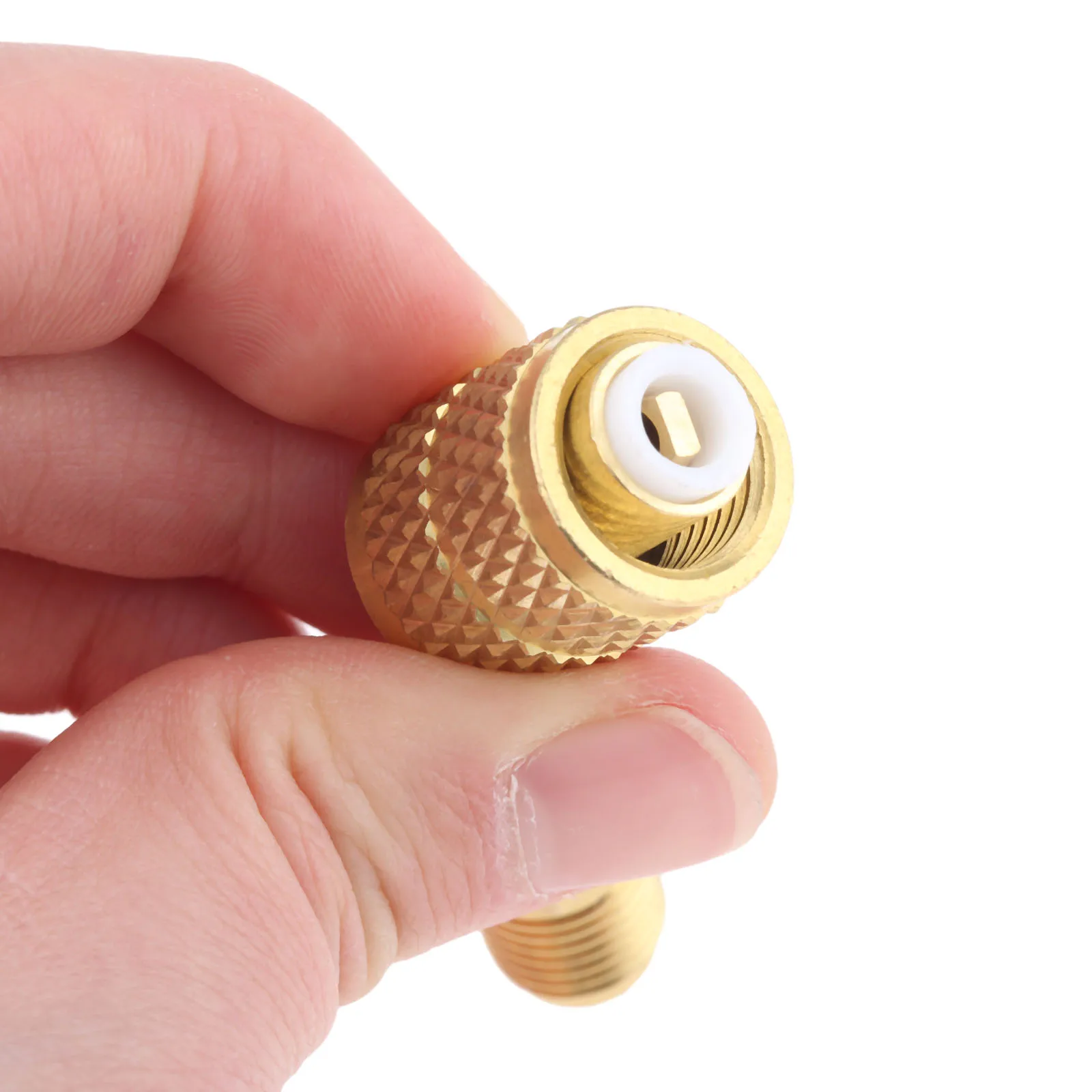 2x R410a Adaptor Connector Split Ductless Service Port Adapter 5/16&quot SAE Female To 1/4&quot Male Mayitr Brass Air Condition Tool |