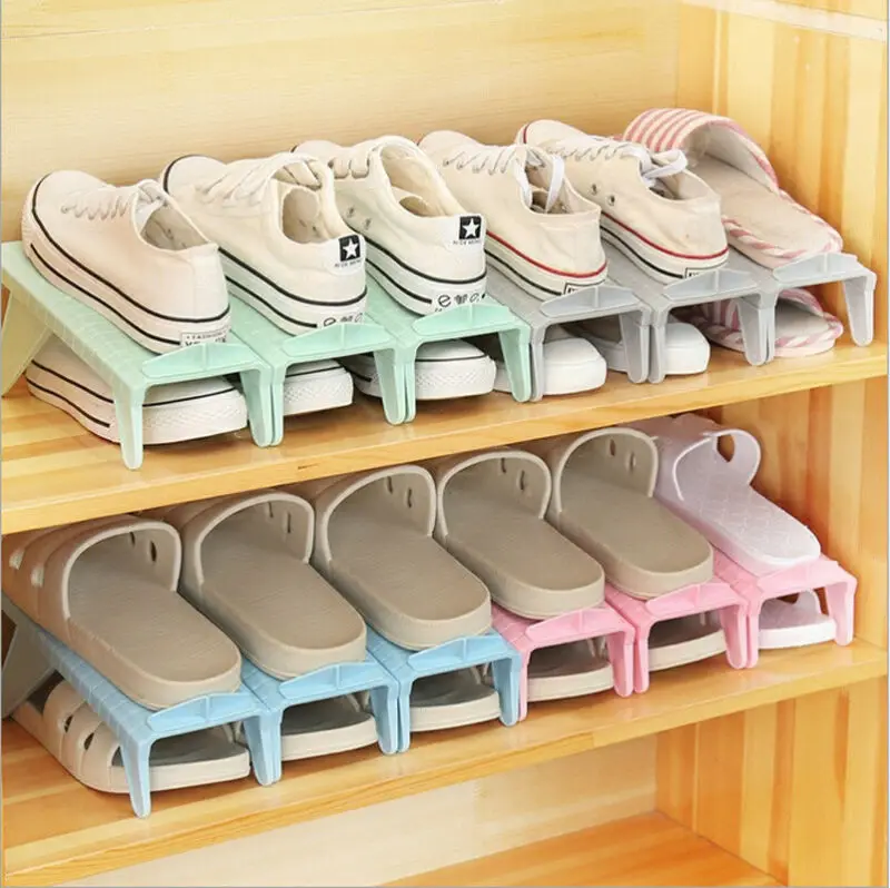 Home Storage or Organization Creative Plastic Shoes Rack Organizer Space - Saving Adjustable Durable | Дом и сад