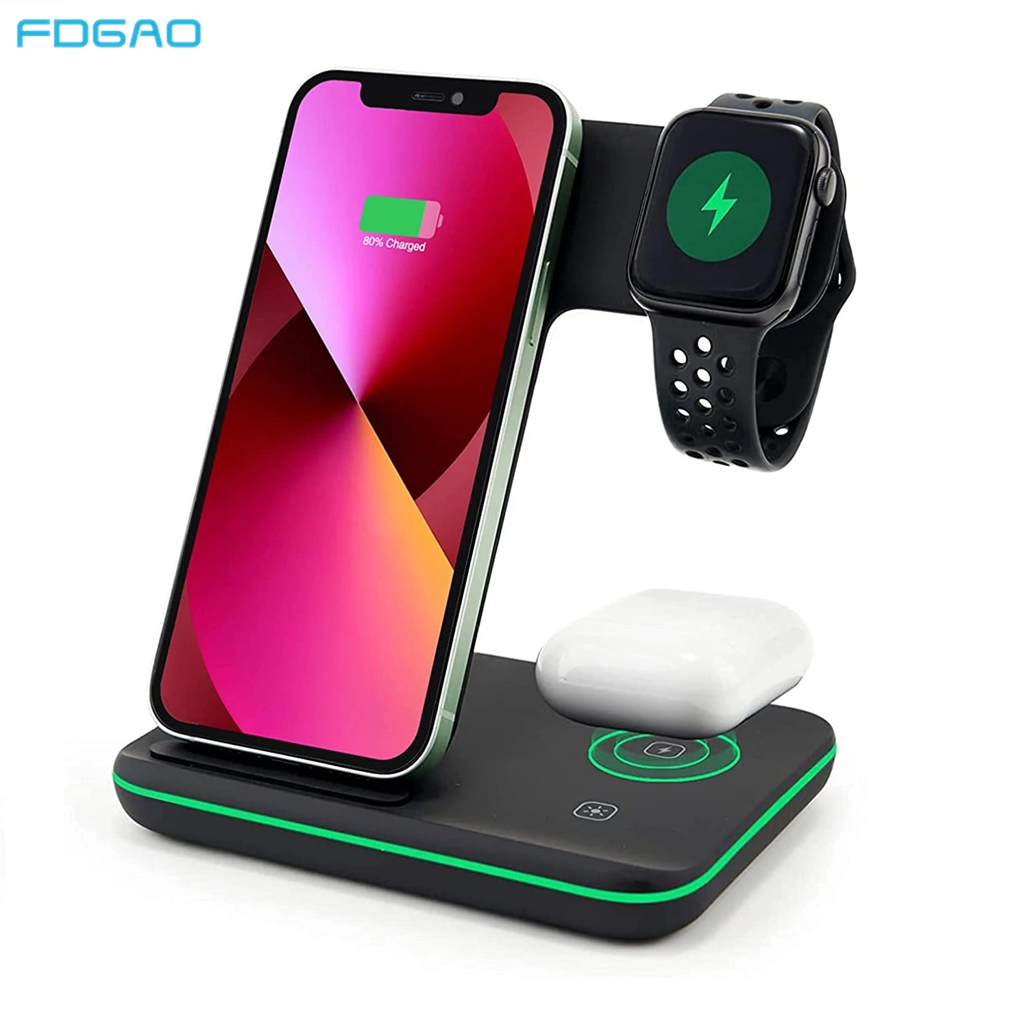 

Беспроводное зарядное устройство Qi 3 в 1, 15 Вт, подставка для iPhone 13 12 11 XS XR X 8 AirPods Pro, быстрая зарядная станция для Apple Watch 7 SE 6 5 4