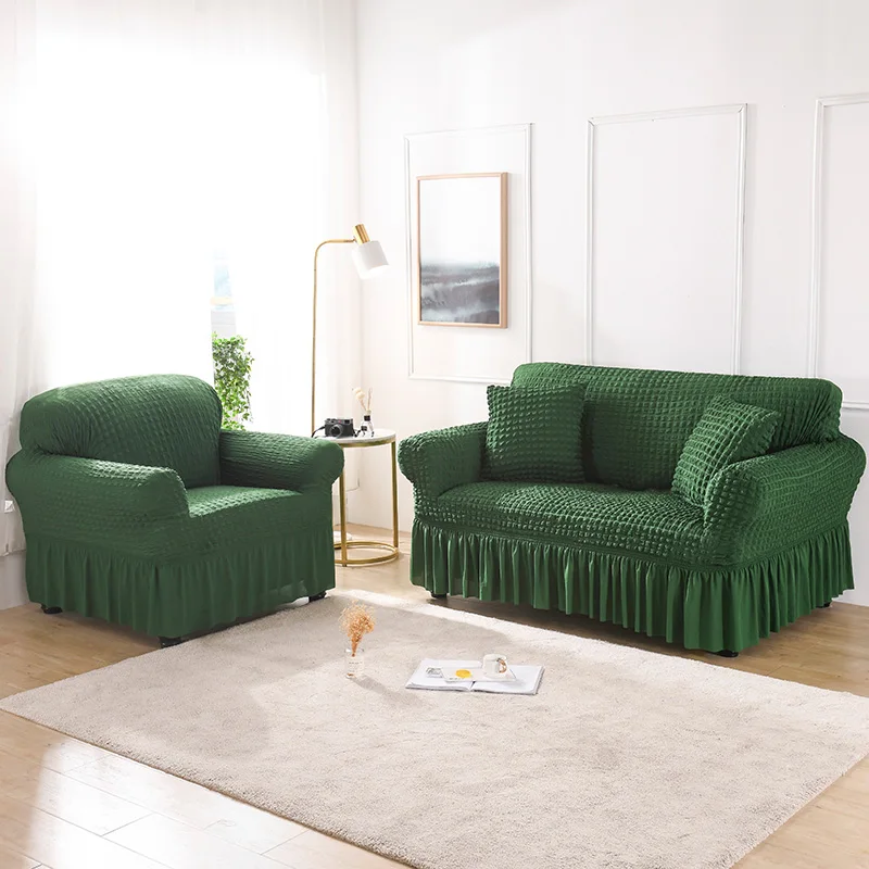 Универсальный чехол для дивана с юбкой эластичное защитное покрытие мебели в