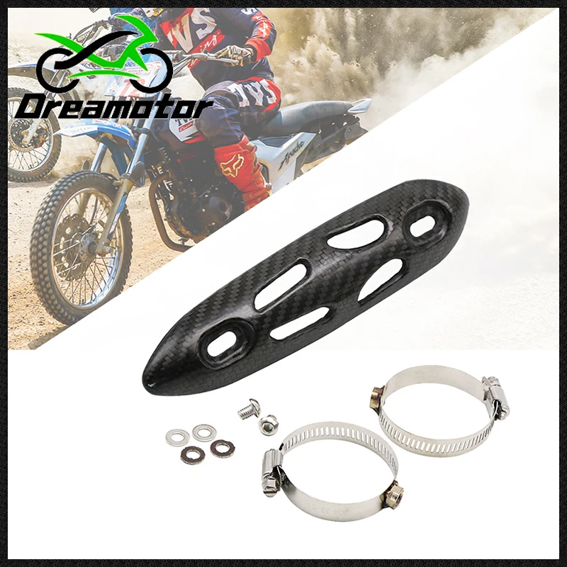 

Dreamotor-Motorcycle Exhaust Pipe Protective Cover Carbon Fiber For CRF YZF TC FC SXF EXC XCW KXF WR 125 150 250 300 350 450 525