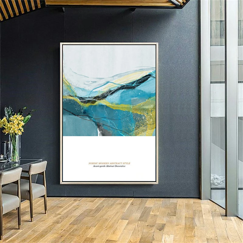 Modern Minimalist Oil Painting Yellow Gray Color Colorful Marble Abstract Canvas Decoration Poster Bedroom Wall Picture | Дом и сад