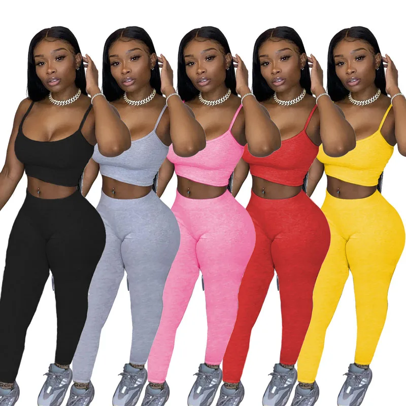 

Two-Piece Sports And Leisure Suit Suspender Top