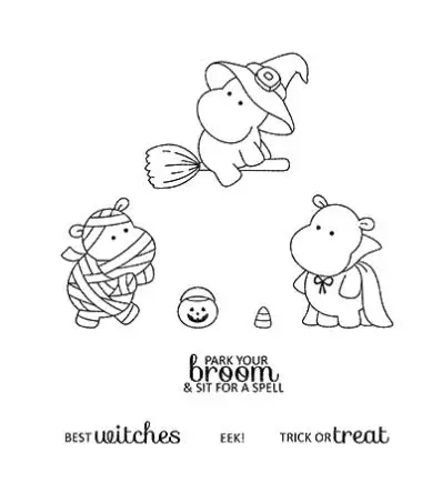 Бегемот Хэллоуин прозрачный силиконовый штамп/печать для DIY