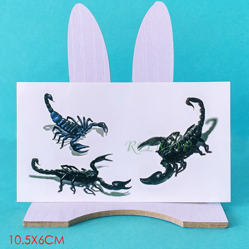 Waterproof Temporary Tattoo Sticker 3D Scary awful Scorpion Fake Tatto Flash Tatoo Tatouage Wrist Foot Hand For Men Girl Women | Красота и