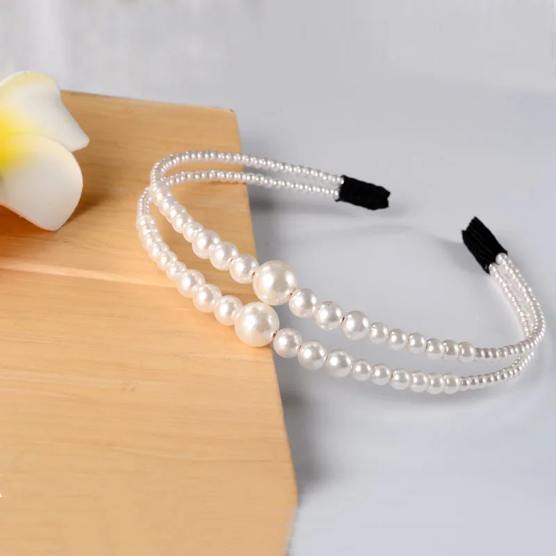 Взрывные Модели жемчужных лент для волос аксессуары девочек женские двухслойные