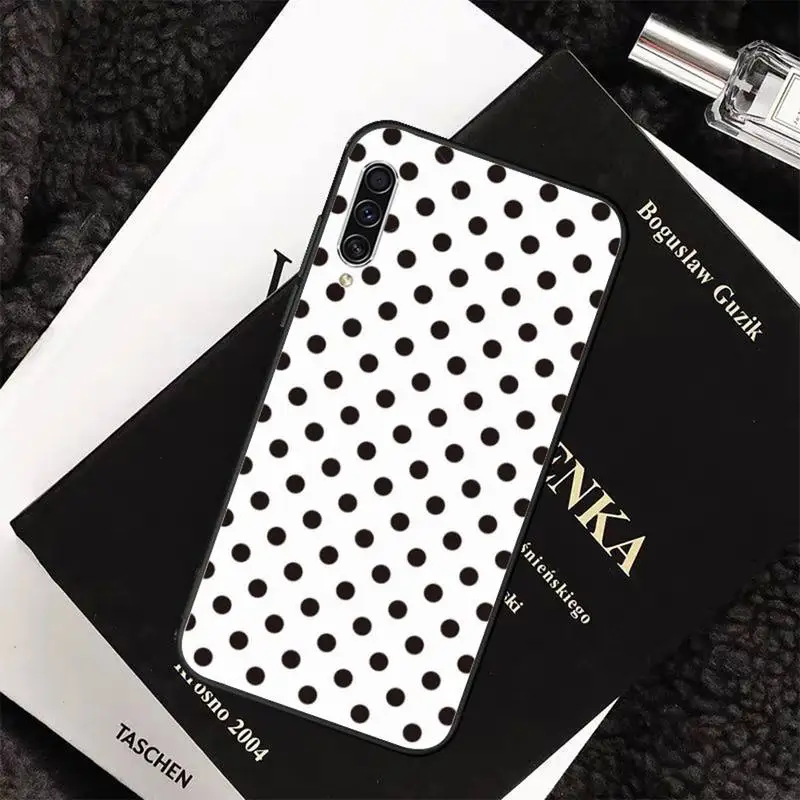 

Black and White Polka Dot Phone Case For Samsung galaxy S 7 8 9 10 20 edge A 6 10 20 30 50 51 70 note 10 plus