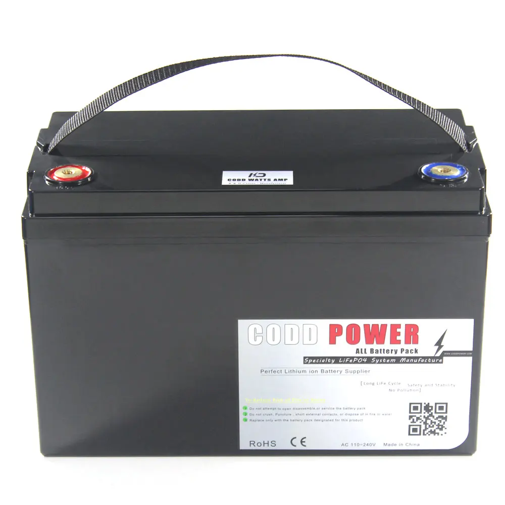 Водонепроницаемый 24V 100AH литий-ионный Батарея Электрический велосипед Солнечный