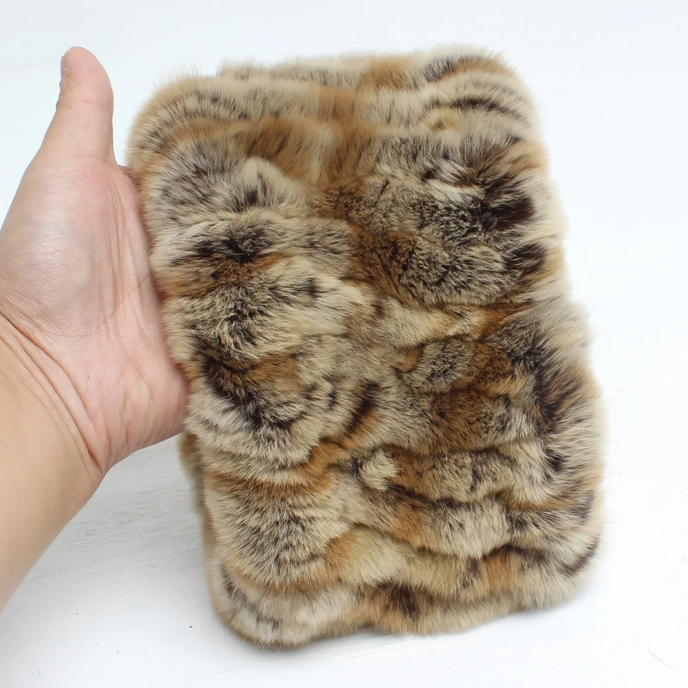 New Arrival Lady Good Elastic Real Rex Rabbit Fur Scarf Knit Genuine Headbands Girls Natural Ring |