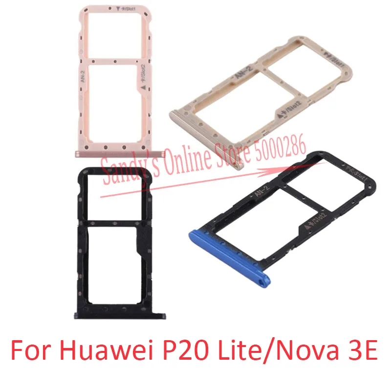 

10PCS For Huawei P20lite Sim Card Tray Holder Reader Slot Carrier Adapter For Huawei P20 Lite / Nova 3E Nova3e Replacement Parts