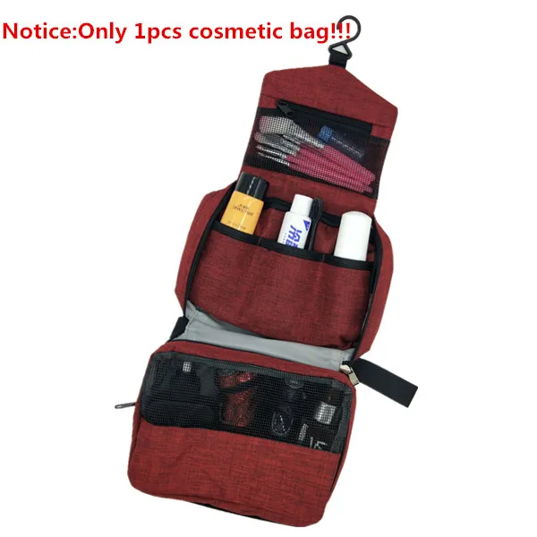 Men Travel Toiletry Bag Women Hanging Cosmetic Makeup Case Beautician Foldable Make up Storage Pouch Foldable Wash Organizer Bag - Цвет: Бургундия