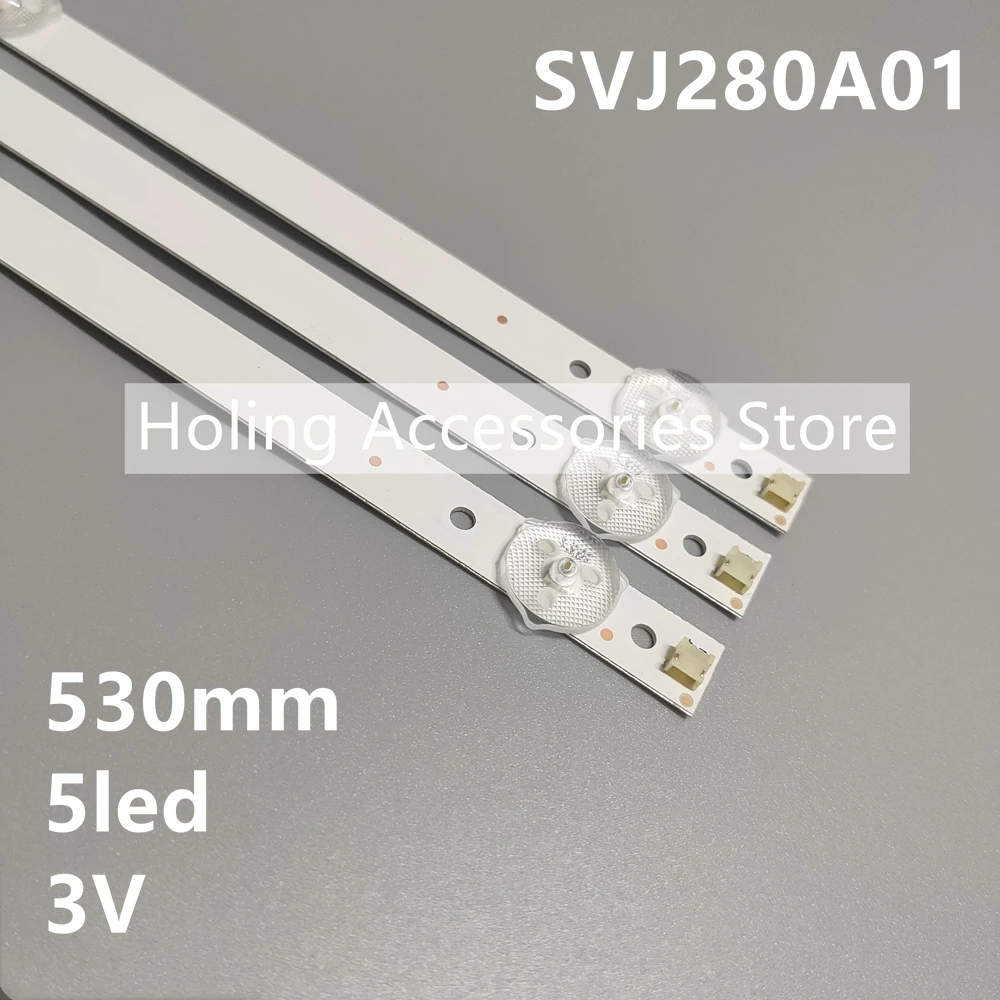 

(Новый комплект) 3 шт. 5 светодиодов s 530 мм Светодиодная лента для подсветки телевизора 28 дюймов L2830HD 28C2000B SVJ280A01 REV3 5 светодиодов 130402 дюйма