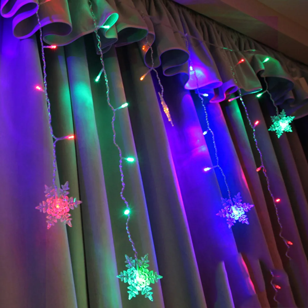 

Party Flashing Curtain Light Wedding Home Indoor Decoration 8 Modes Outdoor Xmas Snowflake LED String Lights