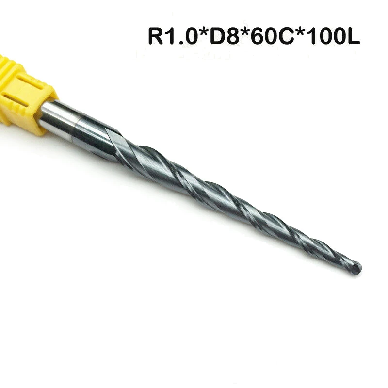 

Long End Mills Cutter Ball Head Tapered Bits CNC Shank Milling Carving Groove