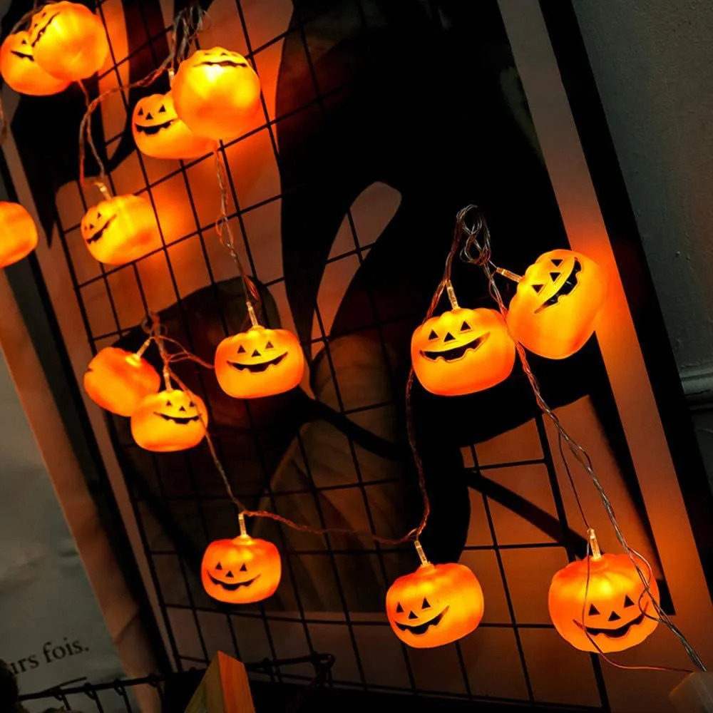 

10/40LED Halloween Pumpkin String Lights LED Pumpkin Holiday Lights Decor Indoor Outdoor Outside Party Yard Decorations Scary