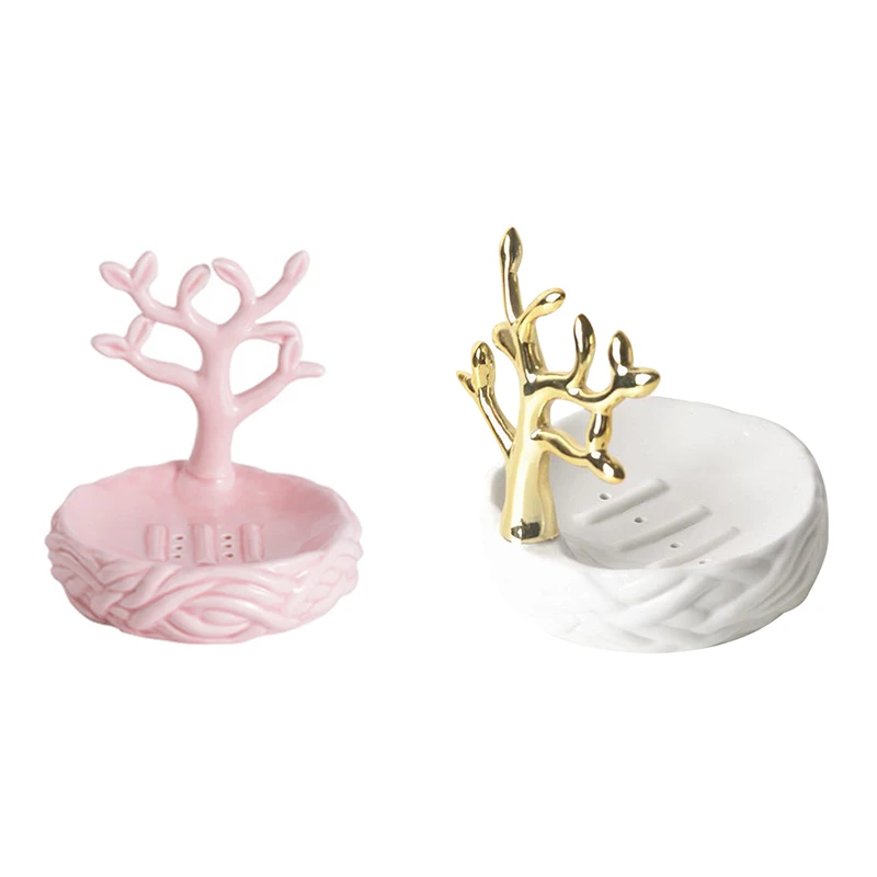 

Drain Ceramic Soap Box Personality Household Toilet Soap Dish Soap Tray Jewelry Rack Tray