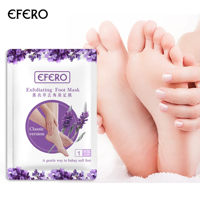EFERO, 3 пары = 6 шт., маска для очищения ног, отшелушивающая маска для ног, лаванда, удаляет омертвевшую кожу, треснутые каблуки, скраб, мозоли, носки