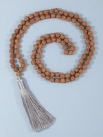 yuokiaa bodhi rudraksha108 bead mala rosary necklace meditation yoga spirit jewelry buddha prayer necklace japamala beaded chain