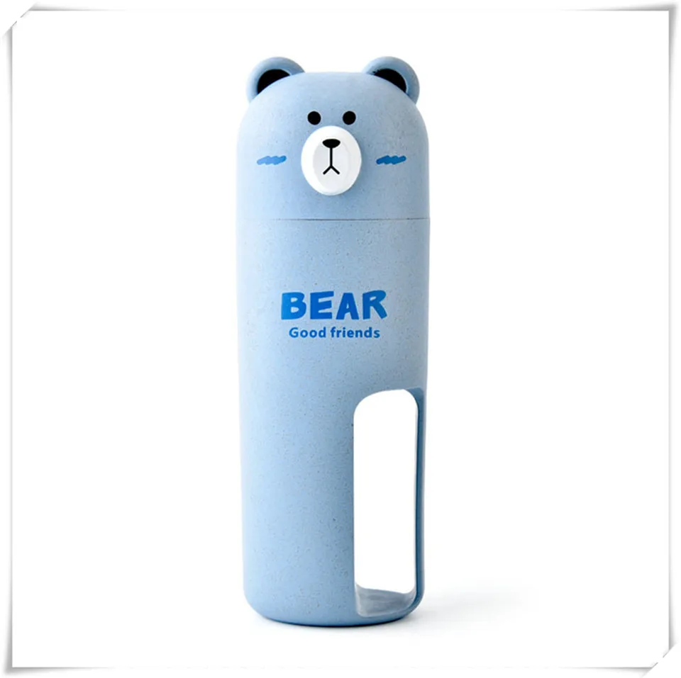case Set blue MSJO Набор держателей для детских зубных щеток, настенный контейнер для 2 шт. зубных щеток, милый пластиковый держатель для зубной пасты для ванной - Цвет: case Set blue