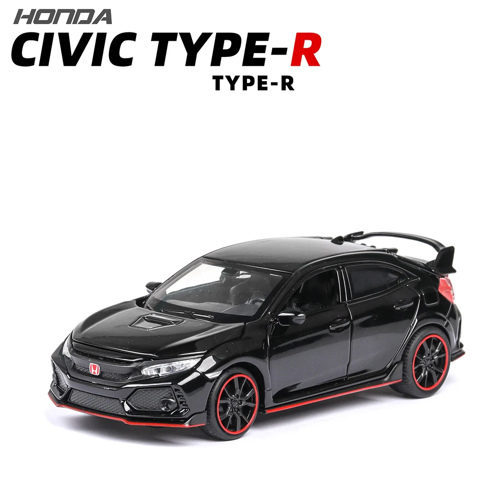 1:32 Civic TYPE-R Diecasts машинки, игрушечный автомобиль, модель автомобиля со звуком, светильник, коллекция, игрушки для мальчиков, подарки для детей