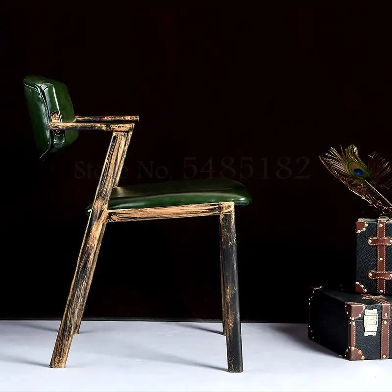NEW Wrought iron old industrial style restaurant cafe studio chair casual back creative designer bar tables and chairs |