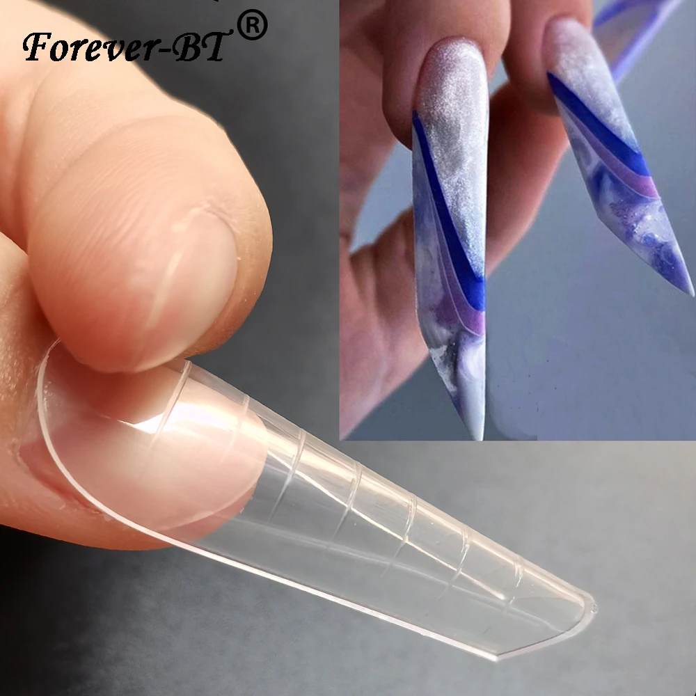 

120PCS/BOX Nail Extension Building Gel Mold False Tips For Quick Build Nail Gel Mold Upper Forms For Nails Form