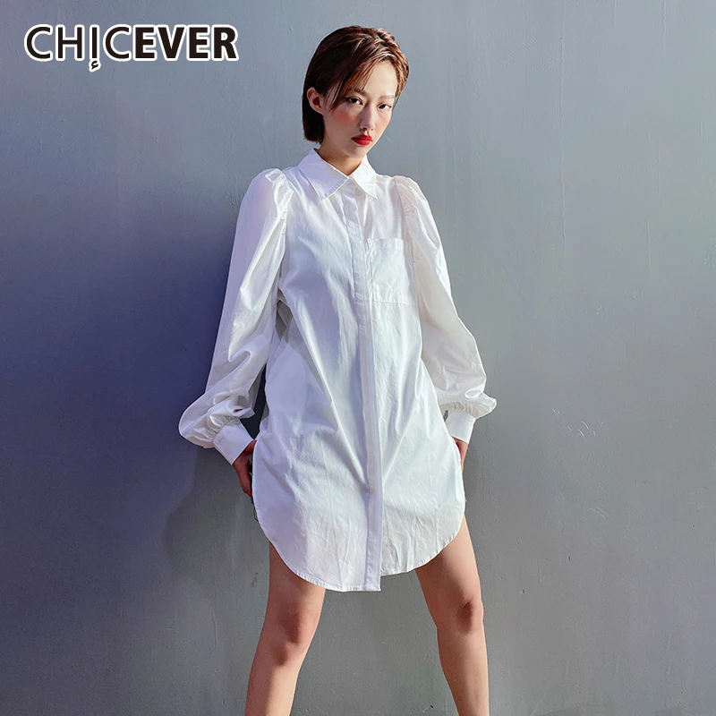 

CHICEVER Pink Casual Button Up Shirt For Women Lapel Collar Long Sleeve Minimalist Solid Blouses Female Clothing Korean Fashion