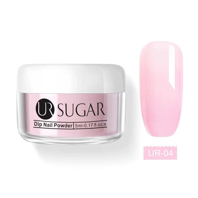 Ur Sugar 5 мл желе розовый Dip порошок для ногтей градиент французские ногти погружение порошок блеск украшение натуральный сухой без лампы - Цвет: UR-04