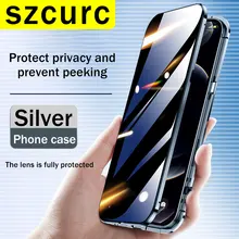 For iPhone 11 Case. NEW 360° Full Protection revent the peep Magnetic Adsorption Metal Glass phone cover iPhone 12 Pro MAX Mini