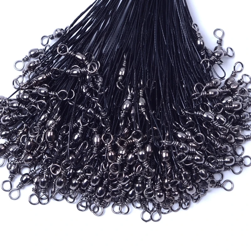 10 шт./лот рыболовная леска из нержавеющей стали с поворотным