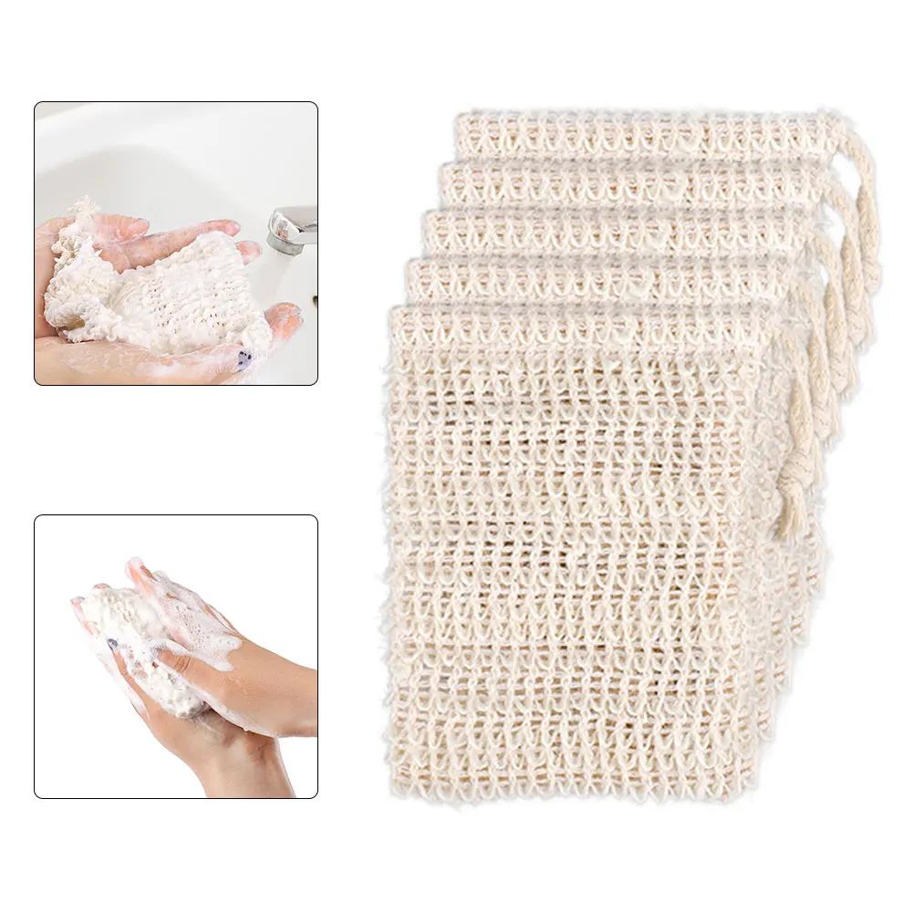 

Soap Pouch Soap Saver Bag Bubble Sleeve Blister Mesh Fast-Foaming Net Soft Comfortable Skin Care Tool 5PCS