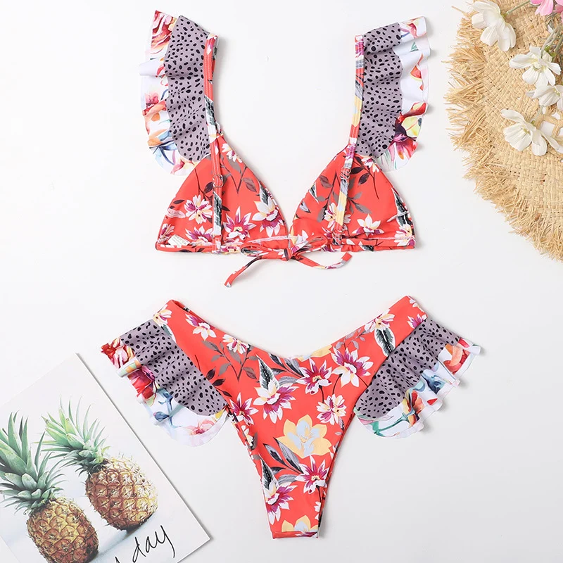 

pleated female swimsuit 2021 bikini set beach wear swimsuit swimming pool