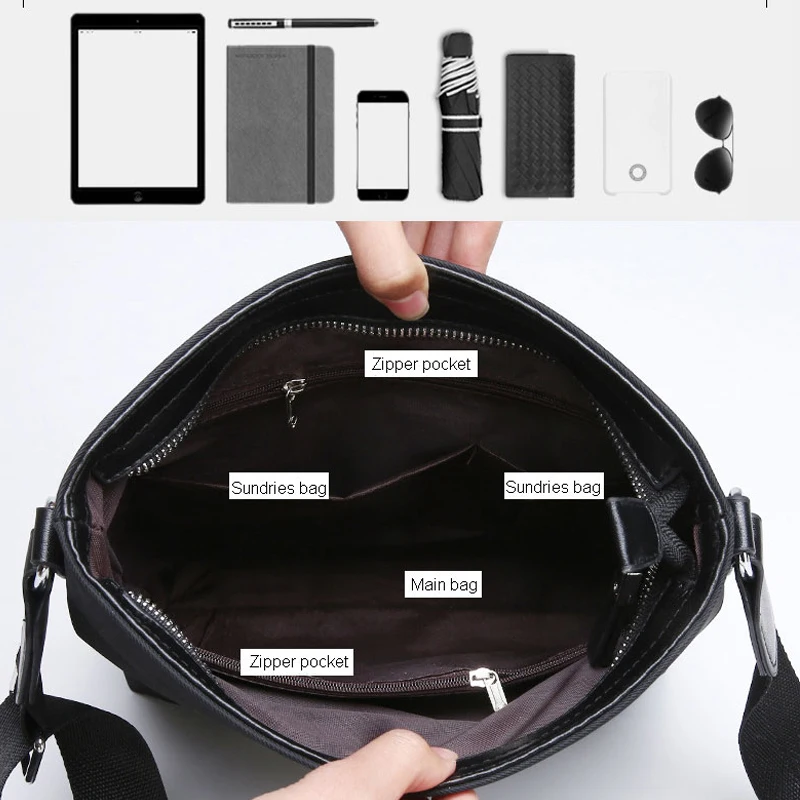 Водоотталкивающая нейлоновая деловая Повседневная сумка через плечо для мужчин