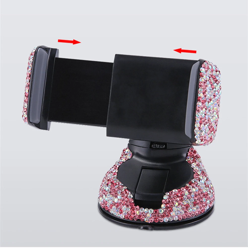 

New Crystal Rhinestones Car Phone Holder 360 For Car Dashboard Auto Windows And Air Vent Universal Car Mobile Phone Stand Holder