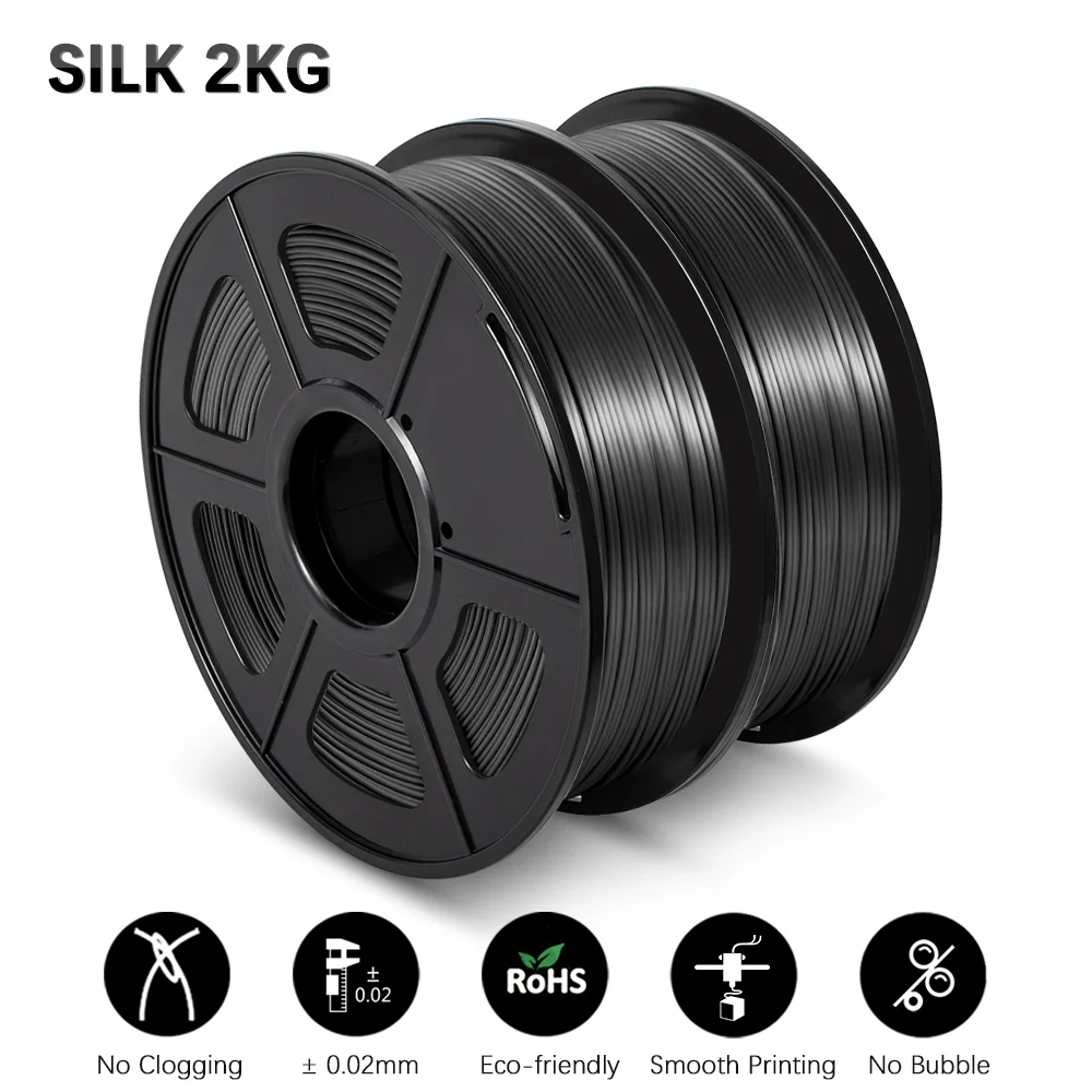 

GOHIGH 2 Rolls SILK PLA 3D Printer Filament 1.75mm 2KG Shine Colorful Silk Effect For 3D Printing