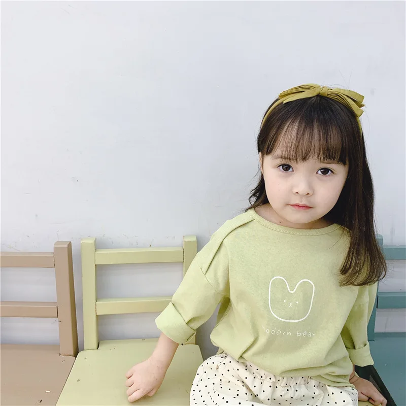 Новинка 2020 года Сезон весна Корейский стиль Унисекс Детские футболки с рисунком