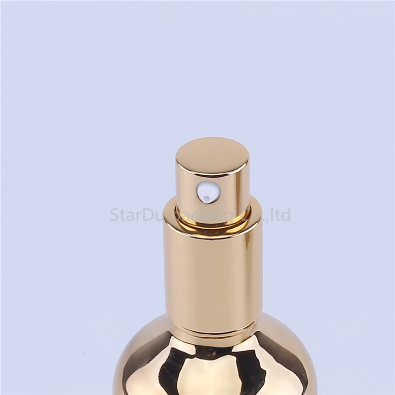 200pcs 100ml Empty UV Gold Electroplate Perfume Cream Spray Lotion Pump Refillable Glass Bottles With A Box | Красота и здоровье