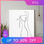 Картина на холсте с изображением тела для привлекательной леди, обнаженной женщины, груди, абстрактная линия, рисунок, настенные картины, украшение комнаты
