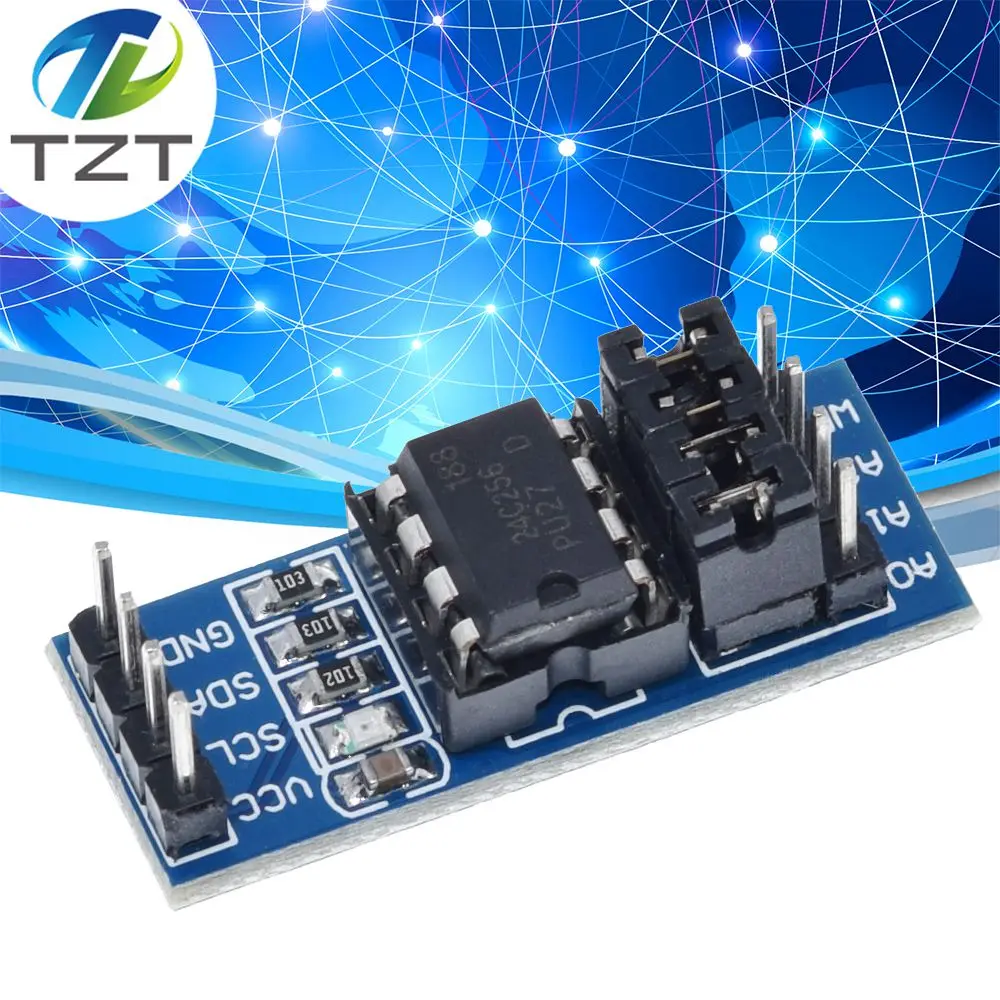 Модуль памяти TZT AT24C256 I2C IIC интерфейс EEPROM 8P чип индикатор источника питания