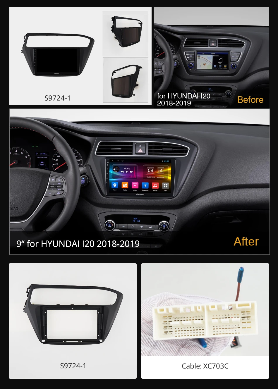 Ownice Navi 2Din стерео Android 9 0 8-ядерный Автомагнитола для Hyundai i20 2018 2019 K3 K5 K6 4G LTE 360