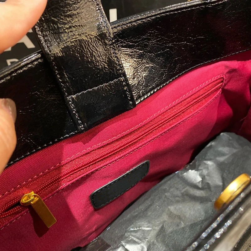 

Shopping Bag with Logo Bag for Women Genuine Leather New Trendy Simple Fashion Large-Capacity Chain One-Shoulder