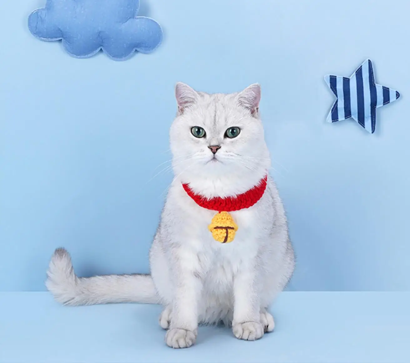 

Pet Cat Dog Collar Cute Pendant Manual Cotton Knitted Necklaces Pet Dog Collar