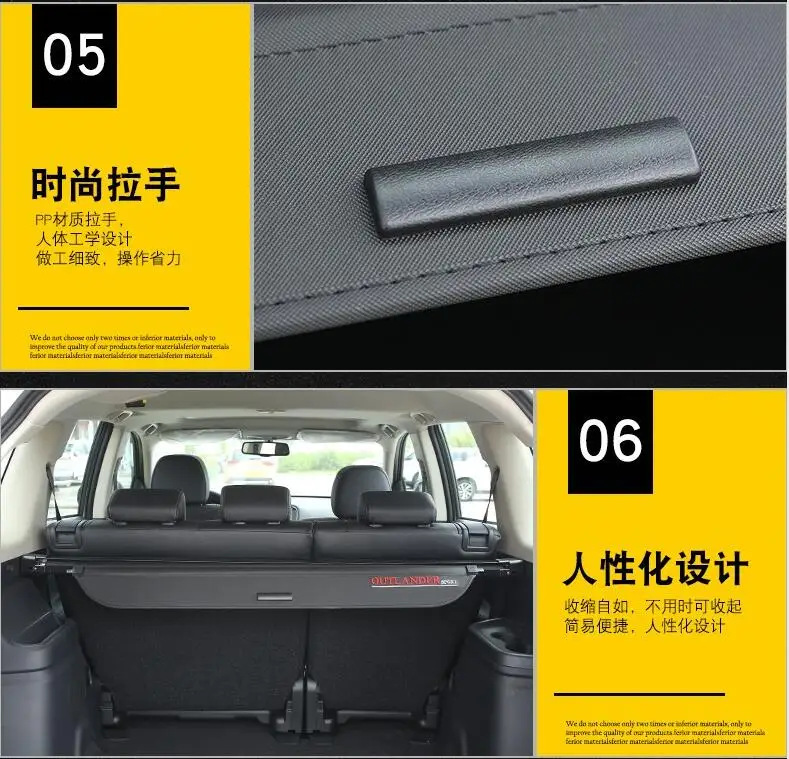 Для Mitsubishi Outlander 2013- специальный резервный ящик после телескопического занавеса покрытие Материал для палатки космические автомобильные аксессуары