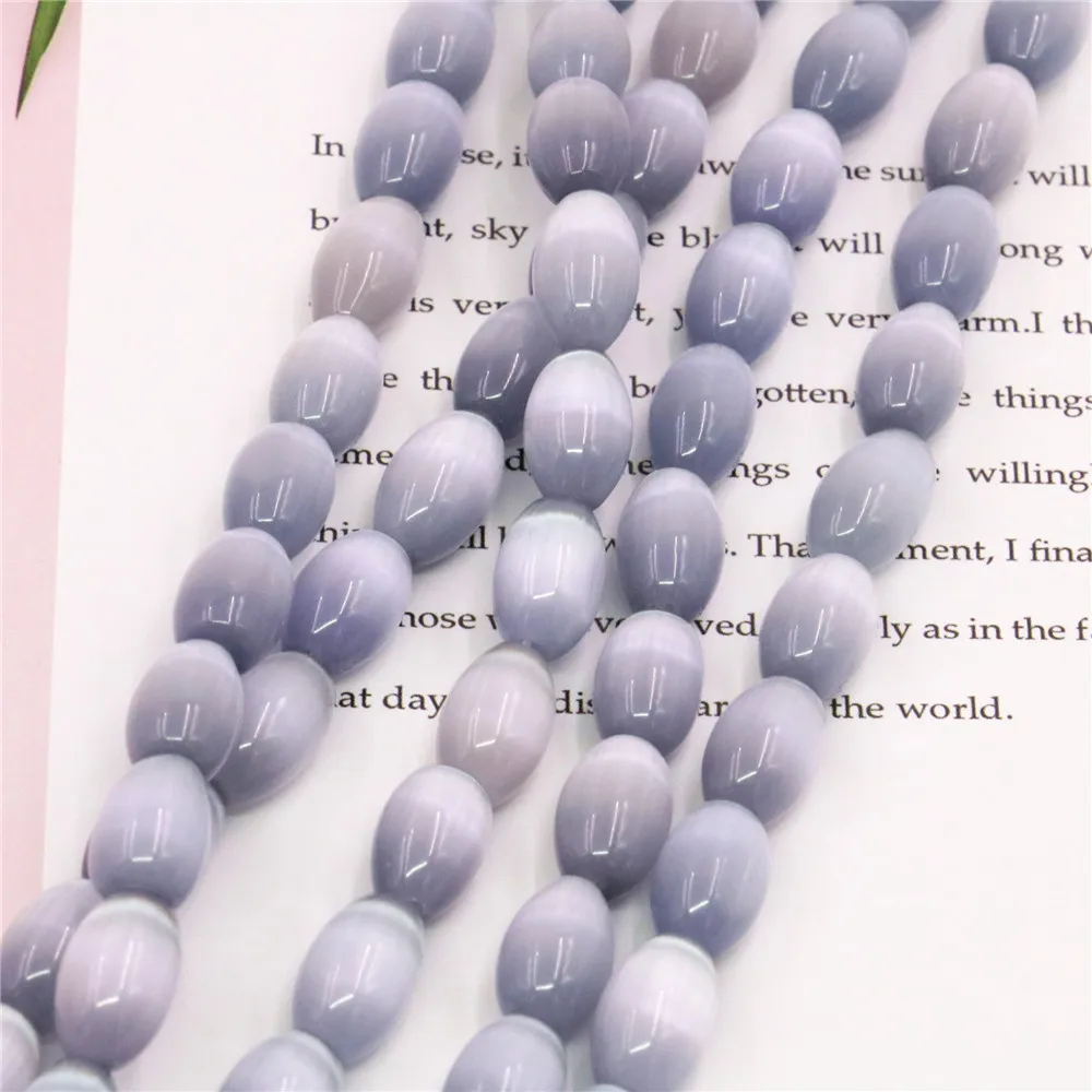 Чешский 8*12 мм Бесплатная доставка Серебристые серые опаловые рисовые кошачьи