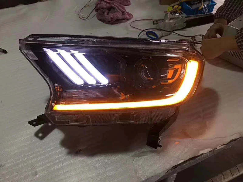 Фара для Ford Ranger t7 2016 2017 Everest светодиодсветодиодный фара H7 D2H Hid опция ангельские